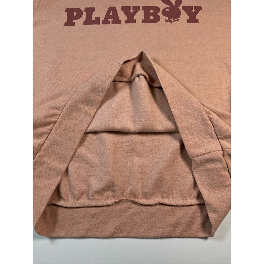 PLAYBOY Logo Front and Back Sweatshirt Crewneck Peach Oversized Women's XL EUC - Picture 7 of 8